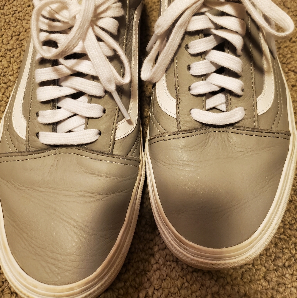 Vans Gray Leather Sneakers